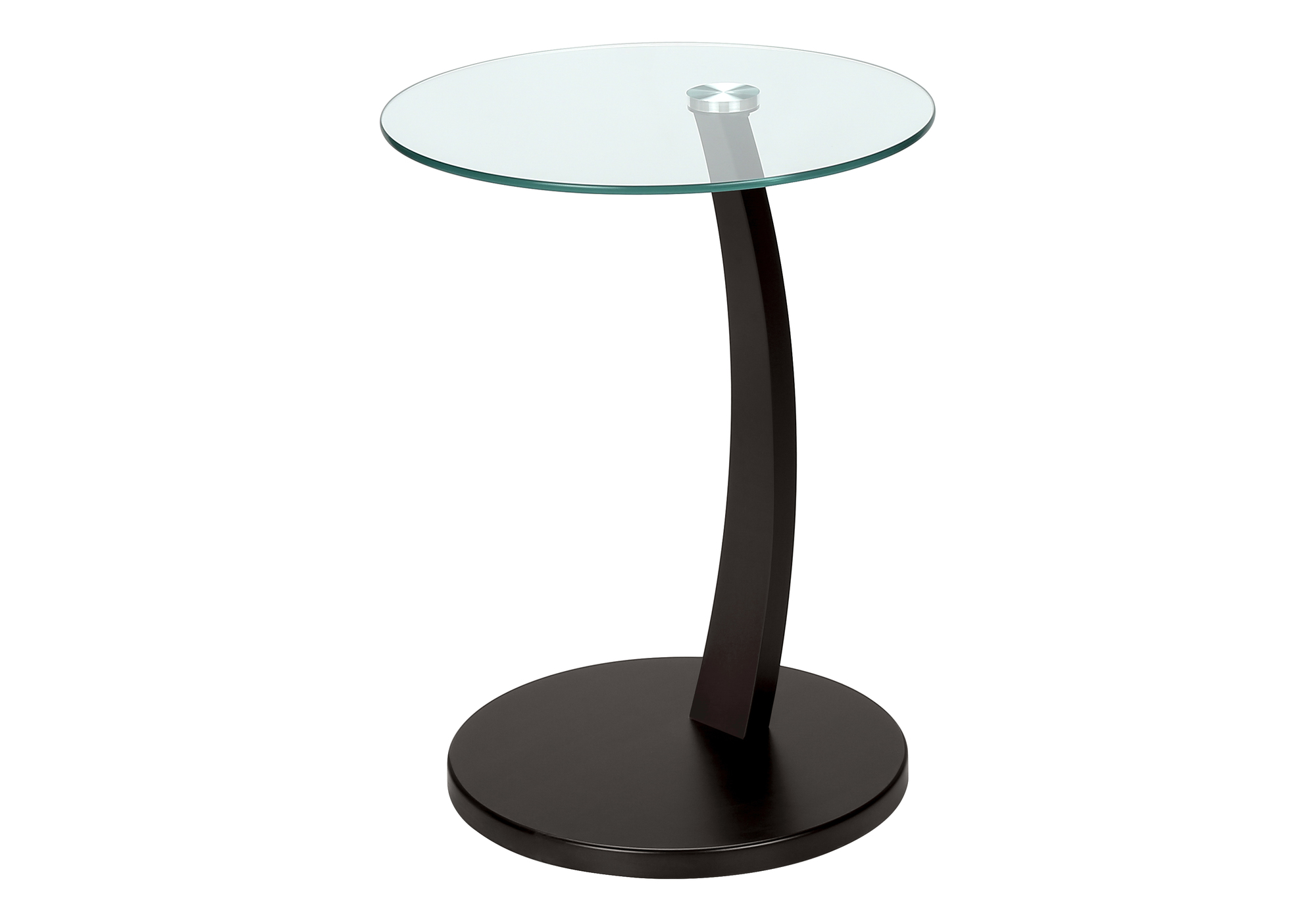 ACCENT TABLE - ESPRESSO BENTWOOD WITH TEMPERED GLASS